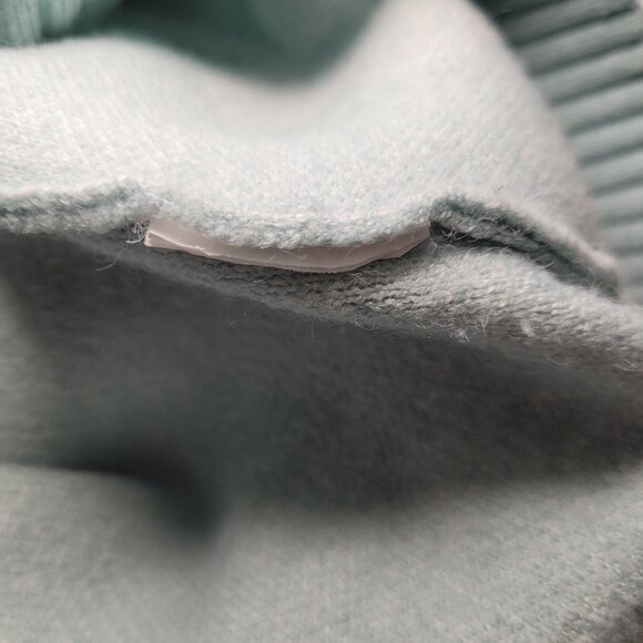 Retro Daisy Floral Print Knit Sweater Crew Neck Teal Blue Girls Boho - Picture 8 of 9